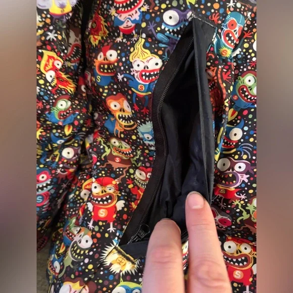 Sneaky Mob “Urban, French & Maniac” • Statement Art Puffer Jacket • Women’s XL - Picture 5 of 12